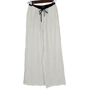 NWT Kaiia White Textured Wide Leg Pull On Pant 4